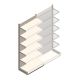Wandregal Tego 2400x1000x470 mm (hxbxt) 6 Ebenen RAL9001 Anfangsregal