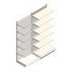 Wandregal Tego 2400x1000x570 mm (hxbxt) 6 Ebenen RAL9001 Anbauregal