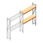 Weitspannregal AR 2000x1610x400 mm (hxbxt) 2 Ebenen verzinkt Anbauregal