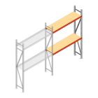 Weitspannregal AR 2250x1850x400 mm (hxbxt) 2 Ebenen verzinkt Anbauregal