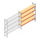 Weitspannregal AR 2250x2700x400 mm (hxbxt) 4 Ebenen verzinkt Anbauregal