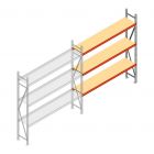 Weitspannregal AR 2500x2700x500 mm (hxbxt) 3 Ebenen verzinkt Anbauregal