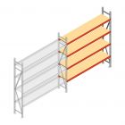 Weitspannregal AR 2500x2700x500 mm (hxbxt) 4 Ebenen verzinkt Anbauregal