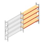 Weitspannregal AR 2500x1610x500 mm (hxbxt) 4 Ebenen verzinkt Anbauregal mit vormontierten Rahmen