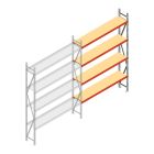 Weitspannregal AR 2500x1850x400 mm (hxbxt) 4 Ebenen verzinkt Anbauregal