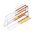 Regal für vertikale Lagerung AR beidseitig 2000x1850x1700 mm (hxbxt) 3 Ebenen Anbauregal