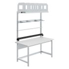 Höhenverstellbarer Arbeitsplatz mit Halter SOFAME Melamin 28mm 1500x750x768-1048 mm 300kg Grau