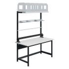Höhenverstellbare Arbeitsbank mit Schiene Sofame Laminat 30mm 1500x750x770-1050 mm 300kg Anthrazit