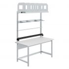 Höhenverstellbarer Arbeitstisch mit Schiene Sofame Laminat 30mm 1500x750x770-1050 mm 300kg Grau