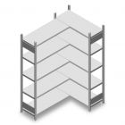 Eckregal Heavy Duty 2000x1000/1400x400 mm (hxbxt) 5 Ebenen 150 kg