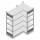 Eckregal Heavy Duty 2000x1000/1600x600 mm (hxbxt) 5 Ebenen 150 kg