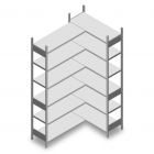 Eckregal Heavy Duty 2500x1000/1400x400 mm (hxbxt) 6 Ebenen 150 kg