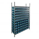 Fächerschrank 2.000x1.150x400mm mit 119 Behältern / 476 Positionen Grün