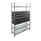 Behälterregal 2.000x1.300x400mm mit 56 Lagerbehältern / 224 Positionen schwarz