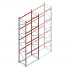 Palettenregal AR T2 6000x1850x1100mm (hxbxt) 4 Ebenen 2530kg/Eb. Anfangsregal mit vormontierten Rahmen