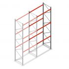 Palettenregal AR T2 5000x1850x1100mm (hxbxt) 3 Ebenen 2530kg/eb Anbauregal mit vormontierten Rahmen