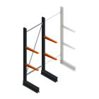 Leichtes Kragarmregal BR einseitig 2000x750x500 mm (hxbxt) 2 Ebenen Anfangsregal