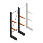 Leichtes einseitiges Kragarmregal BR 2000x750x500 mm (HxBxT) 2 Ebenen Grundregal