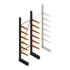 Leichtes Kragarmregal BR einseitig 2500x750x500 mm (HxBxT) 6 Ebenen Grundregal