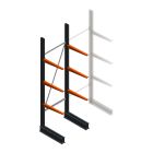 Leichtes Kragarmregal BR einseitig 2500x750x600 mm (HxBxT) 3 Ebenen Grundregal