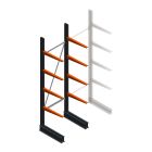 Leichtes Kragarmregal BR einseitig 2500x750x600 mm (HxBxT) 4 Ebenen Grundregal