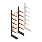 Leichtes Kragarmregal BR einseitig 2500x750x600 mm (hxbxt) 5 Ebenen Anfangsregal