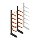 Leichtes Kragarmregal BR einseitig 2500x750x600 mm (HxBxT) 5 Ebenen Grundregal