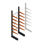 Leichtes Kragarmregal BR einseitig 2500x750x600 mm (HxBxT) 6 Ebenen Grundregal