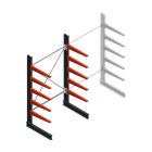 Medium Kragarmregal BR einseitig 2500x1500x800mm (hxbxt) 5 Ebenen Beginregal