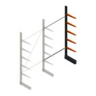 Leichtes Kragarmregal BR einseitig 2500x1250x500 mm (HxBxT) 5 Ebenen Anbauregal