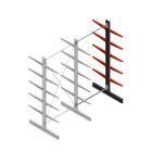 Medium Kragarmregal BR einseitig 3000x1500x600mm (HxBxT) 5 Ebenen Anbauregal 290/Arm