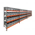 Vorteilsreihe Fächerschrank AR 2000x6950x600 mm (hxbxt) 4 Ebenen mit 60 Euronormbehältern