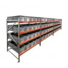 Vorteilsreihe Fächerschrank AR 2000x6950x1200 mm (hxbxt) 4 Ebenen mit 120 Euronormbehältern