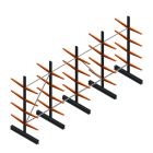 Vorteilsreihe Leichtes Kragarmregal BR doppelseitig 2500x5100x600 mm (hxbxt) 4 Ebenen