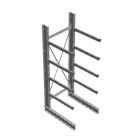 Schweres Kragarmregal thermisch verzinkt einseitig 3500x1500x1200 mm (HxBxT) 4 Ebenen Grundregal