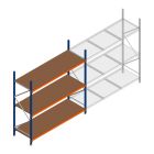 Weitspannregal Kimer 2250x2250x800 mm (hxbxt) 3 Ebenen Anfangsregal mit vormontierten Rahmen
