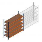 Weitspannregal Kimer 2250x2250x800 mm (hxbxt) 5 Ebenen Anfangsregal mit vormontierten Rahmen