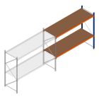Weitspannregal Kimer 1750x2250x800 mm (hxbxt) 2 Ebenen Anbauregal mit vorgemonteerten Rahmen