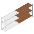 Weitspannregal Kimer 1750x2250x800 mm (hxbxt) 3 Ebenen Anbauregal mit vormontierten Rahmen