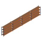 Vorteilsreihe Weitspannregal Kimer 1750x9250x600 mm (HxBxT) 4 Ebenen mit vormontierten Rahmen