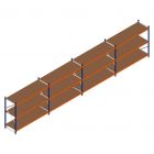 Vorteilsreihe Weitspannregal Kimer 1750x9250x800 mm (hxbxt) 3 Ebenen mit vormontierten Rahmen