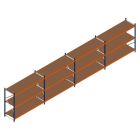Vorteilsreihe Weitspannregal Kimer 1750x9250x800 mm (HxBxT) 3 Ebenen mit vormontierten Rahmen