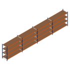 Vorteilsreihe Weitspannregal Kimer 1750x9250x800 mm (HxBxT) 4 Ebenen mit vormontierten Rahmen