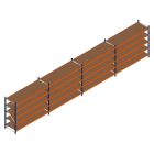 Vorteilsreihe Weitspannregal Kimer 1750x9250x800 mm (HxBxT) 5 Ebenen mit vormontierten Rahmen
