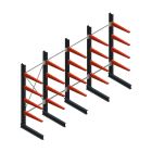 Vorteilsreihe medium Kragarmregal einseitig 2500x4000x800 mm (HxBxT) 4 Ebenen 220/Arm