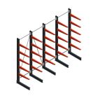 Vorteilsreihe medium Kragarmregal einseitig 3000x5000x800 mm (HxBxT) 5 Ebenen 340/Arm