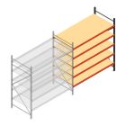 Weitspannregal AR 2500x2250x1000 mm (hxbxt) 5 Ebenen verzinkt Anbauregal mit vormontierten Rahmen