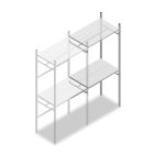 Konfektionsregal Medium Duty 2200x1000x600 mm (HxBxT) 2 Stangen 2 Fachböden Anbauregal