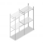 Bekleidungsregal Medium Duty 2200x1000x600 mm (hxbxt) 1 Stange 2 Fachböden Anbauregal