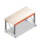 Mobile Werkbank, Arbeitstisch auf Rädern einlagig 2150x950x940 mm (lxtxh) vormontierte Rahmen